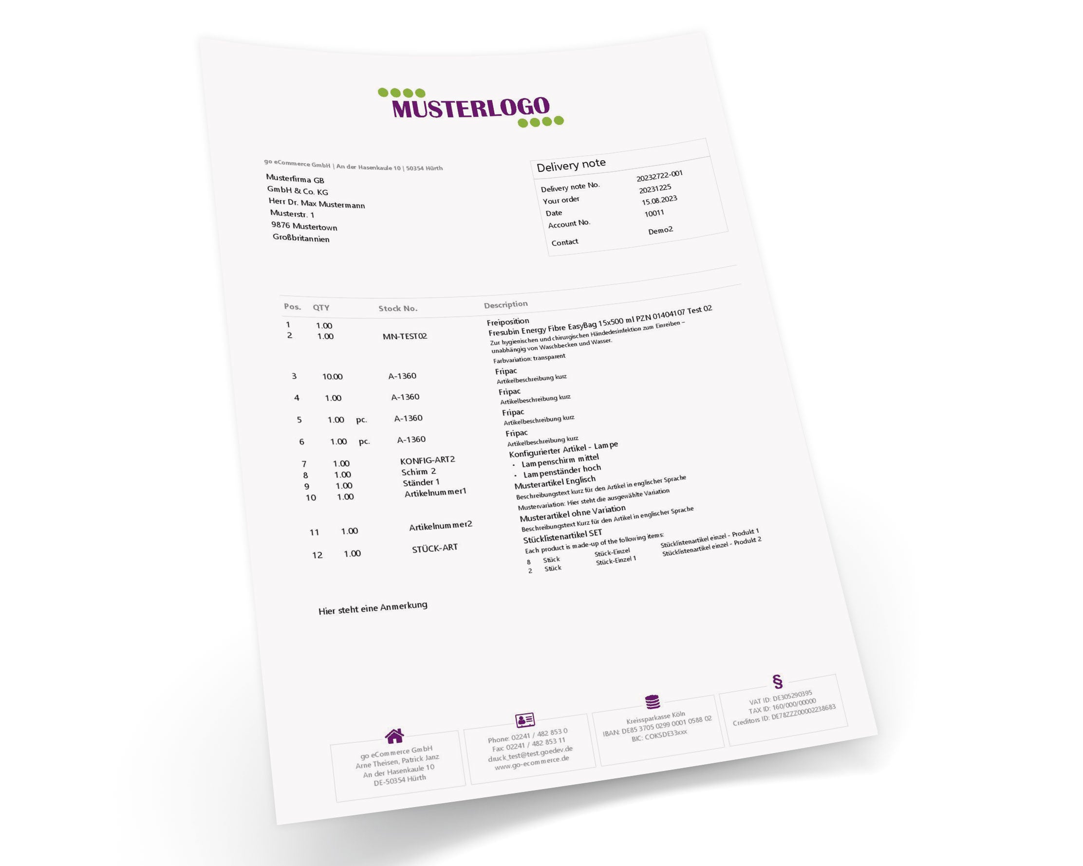 JTL Druckvorlagen (Set) JUSTFINE englisch 2.0