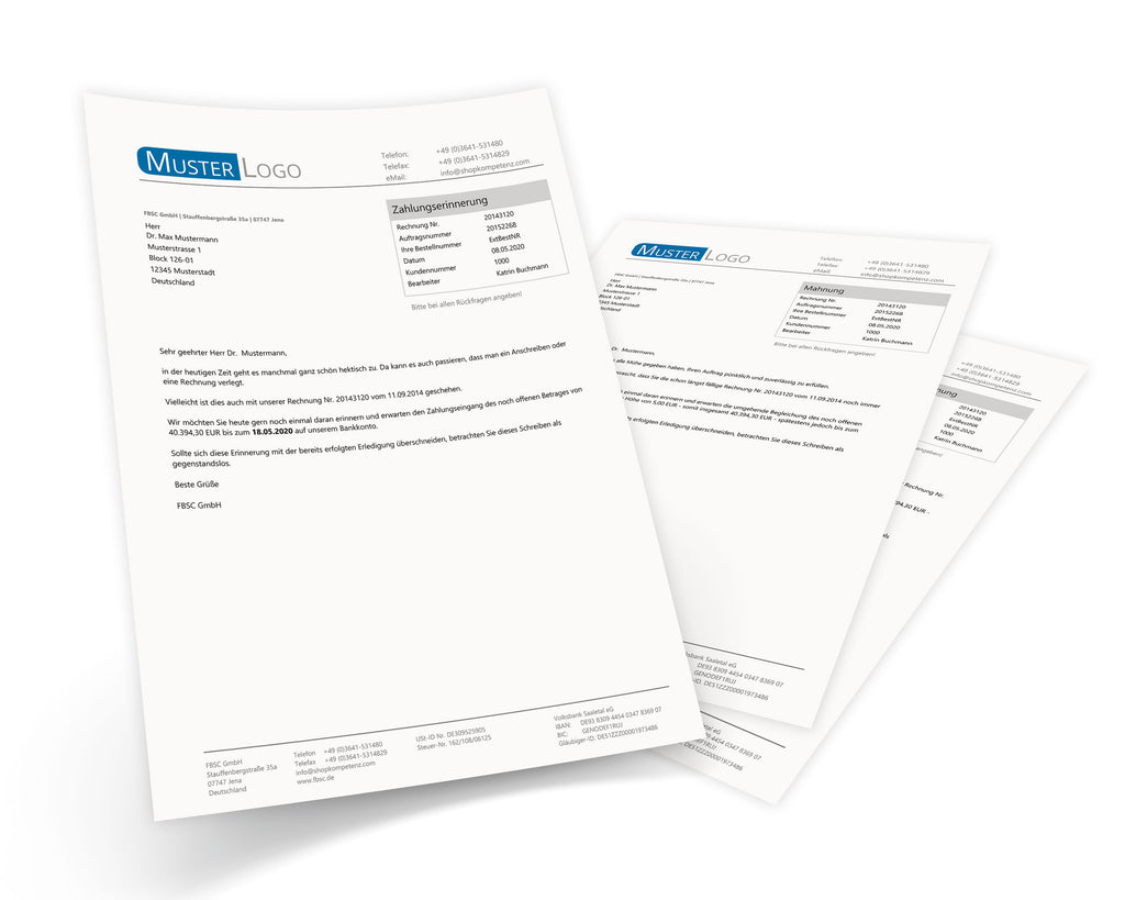 JTL Druckvorlagen (Set) MAHNUNG für JTL Wawi - EXCELLENT 2.0