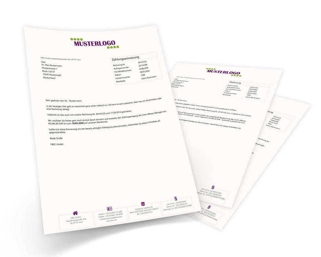 JTL Druckvorlagen (Set) MAHNUNG für JTL Wawi - JUST FINE 2.0