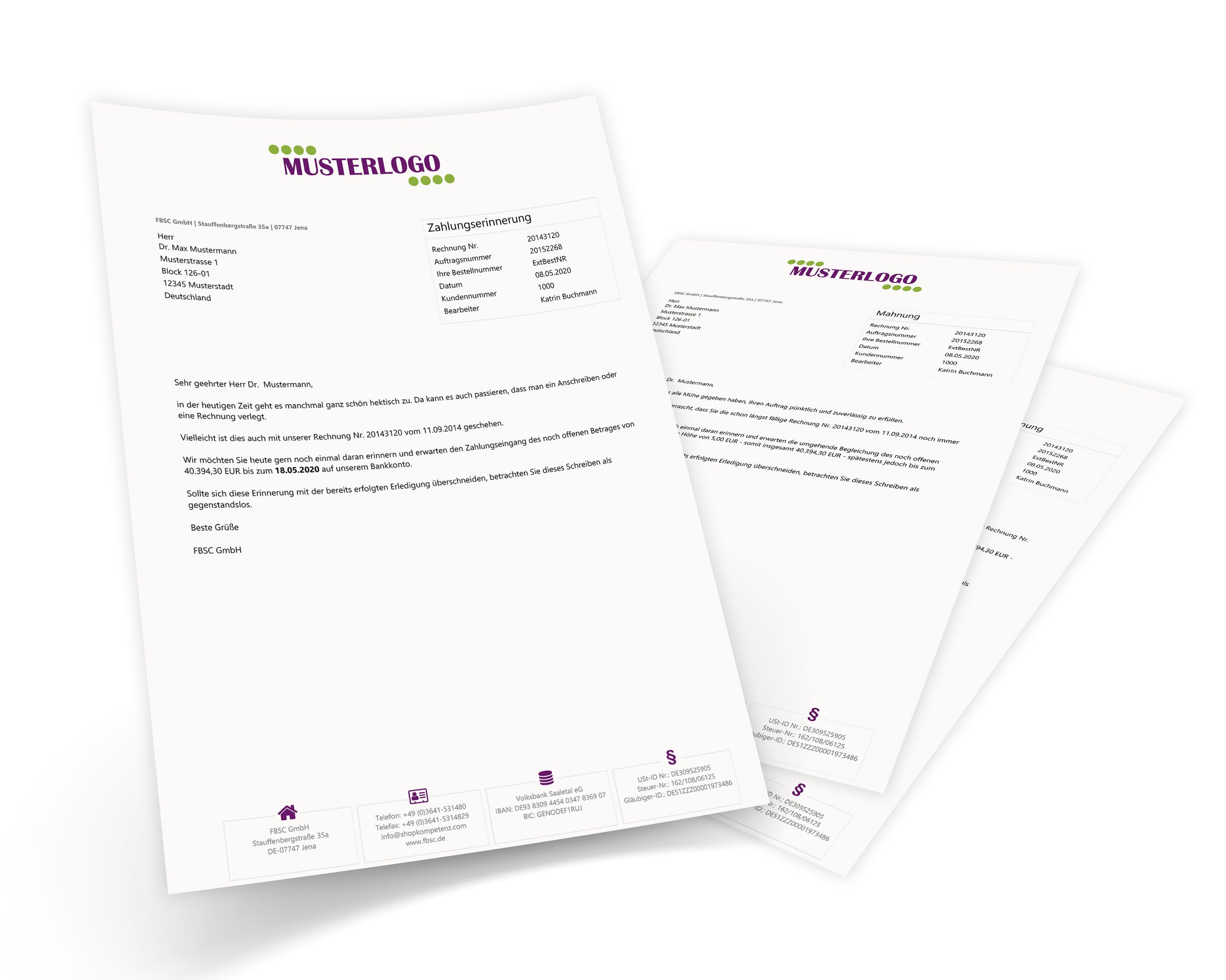 JTL Druckvorlagen (Set) MAHNUNG für JTL Wawi - JUST FINE 2.0