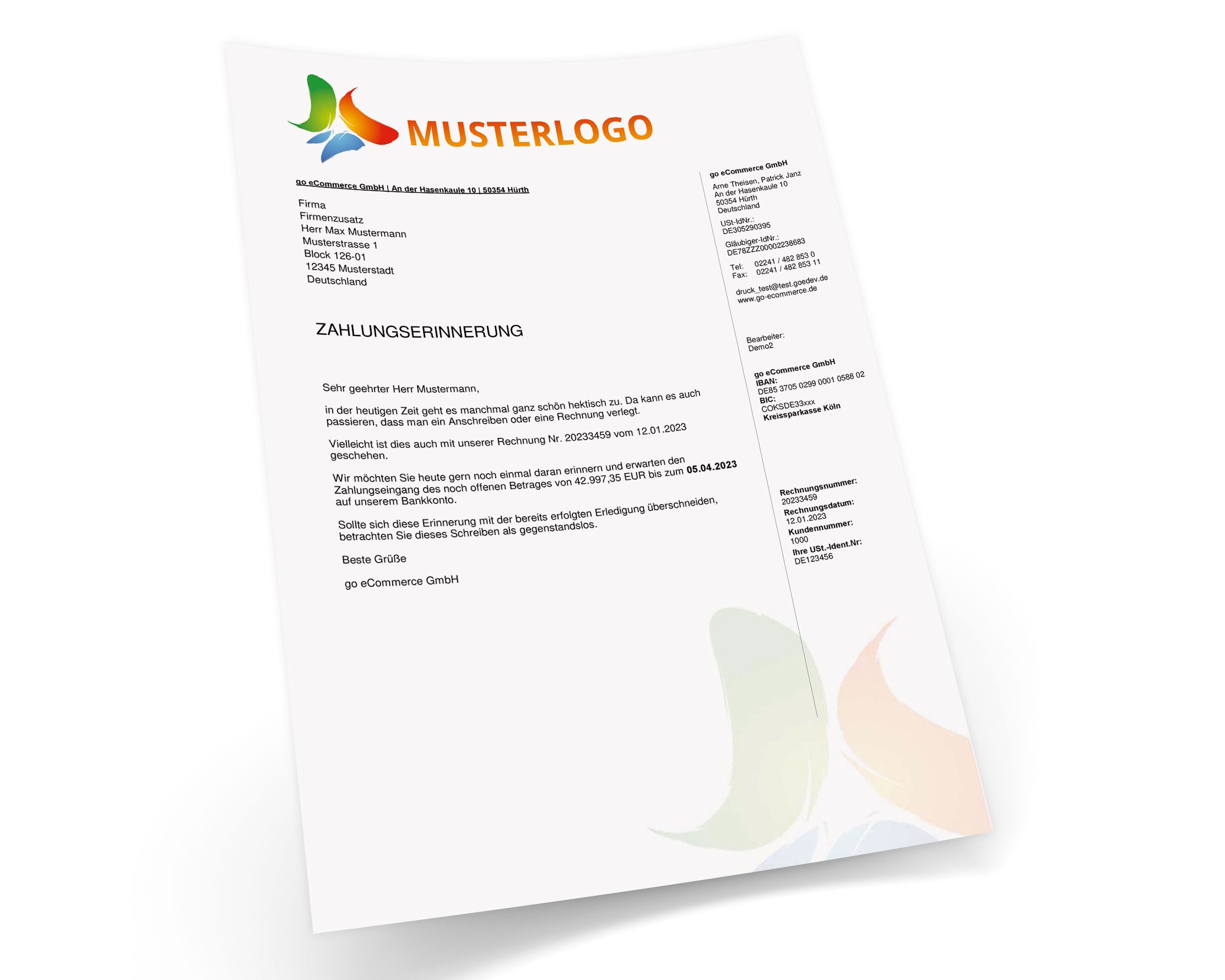 JTL Druckvorlagen (Set) MAHNUNG für JTL Wawi -BUSINESS 2.0