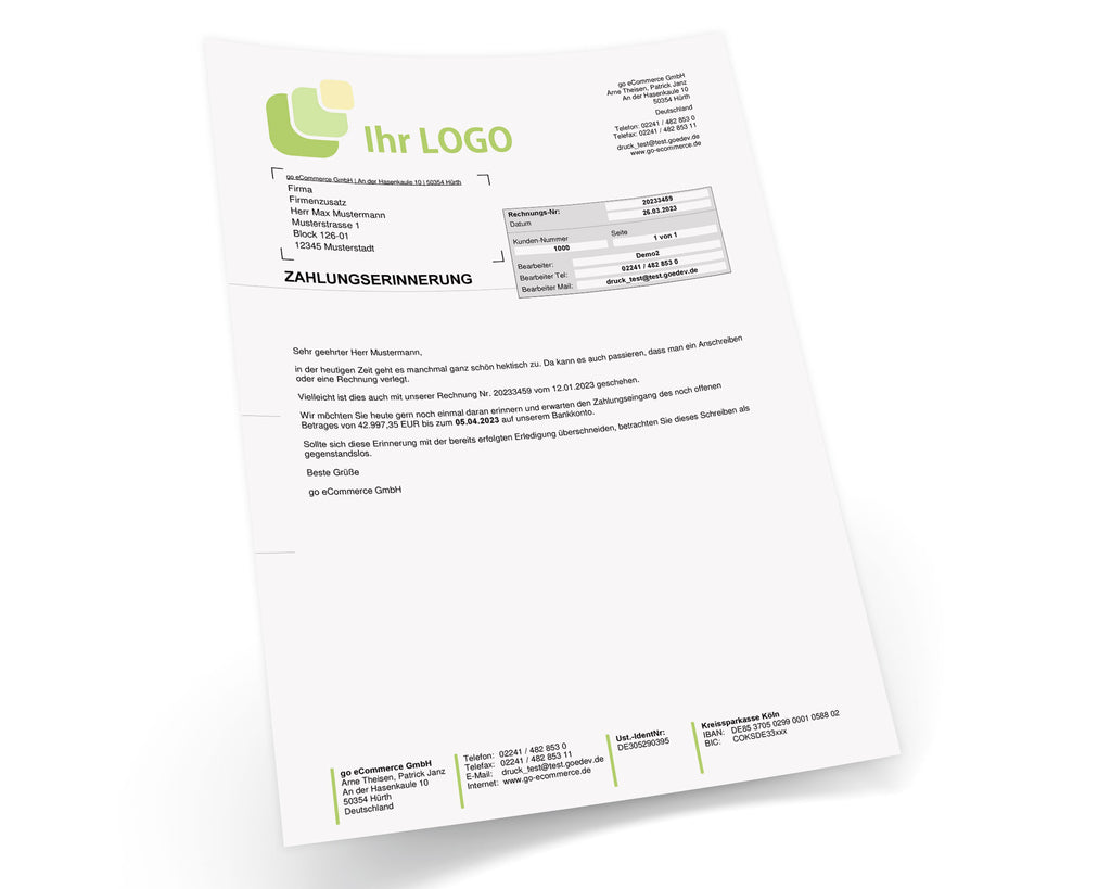 JTL Druckvorlagen (Set) MAHNUNG für JTL Wawi -PREMIUM 2.0