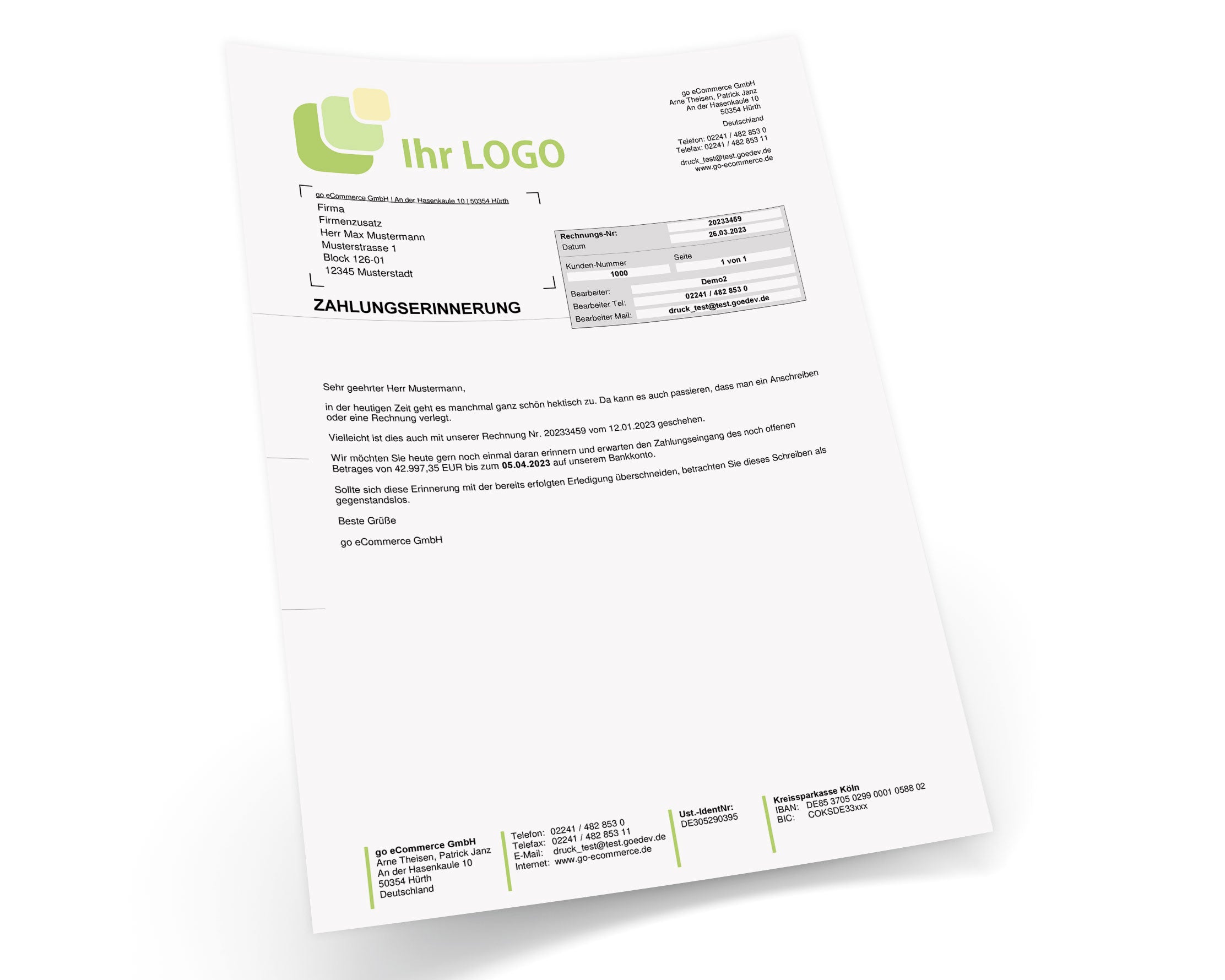 JTL Druckvorlagen (Set) MAHNUNG für JTL Wawi -PREMIUM 2.0