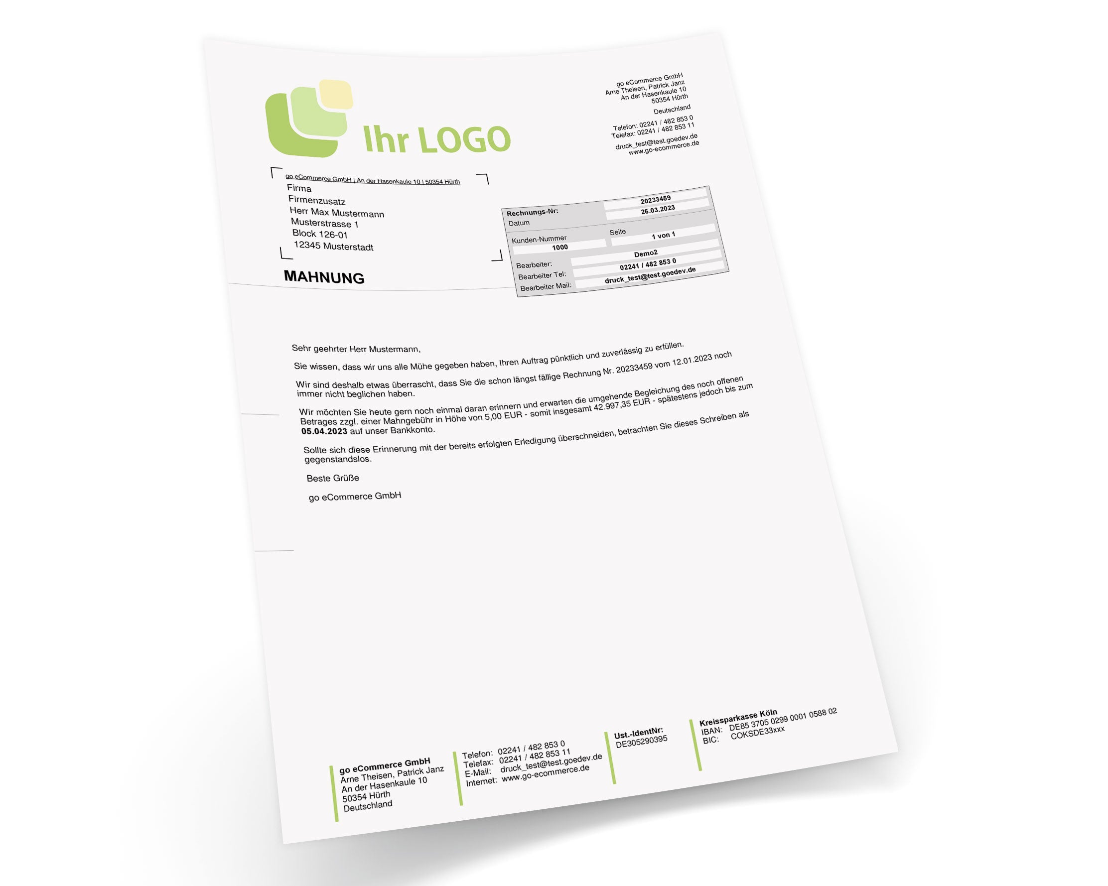 JTL Druckvorlagen (Set) MAHNUNG für JTL Wawi -PREMIUM 2.0