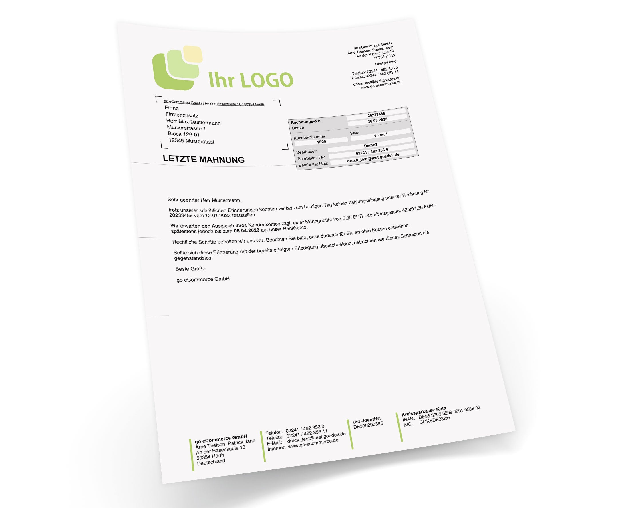 JTL Druckvorlagen (Set) MAHNUNG für JTL Wawi -PREMIUM 2.0