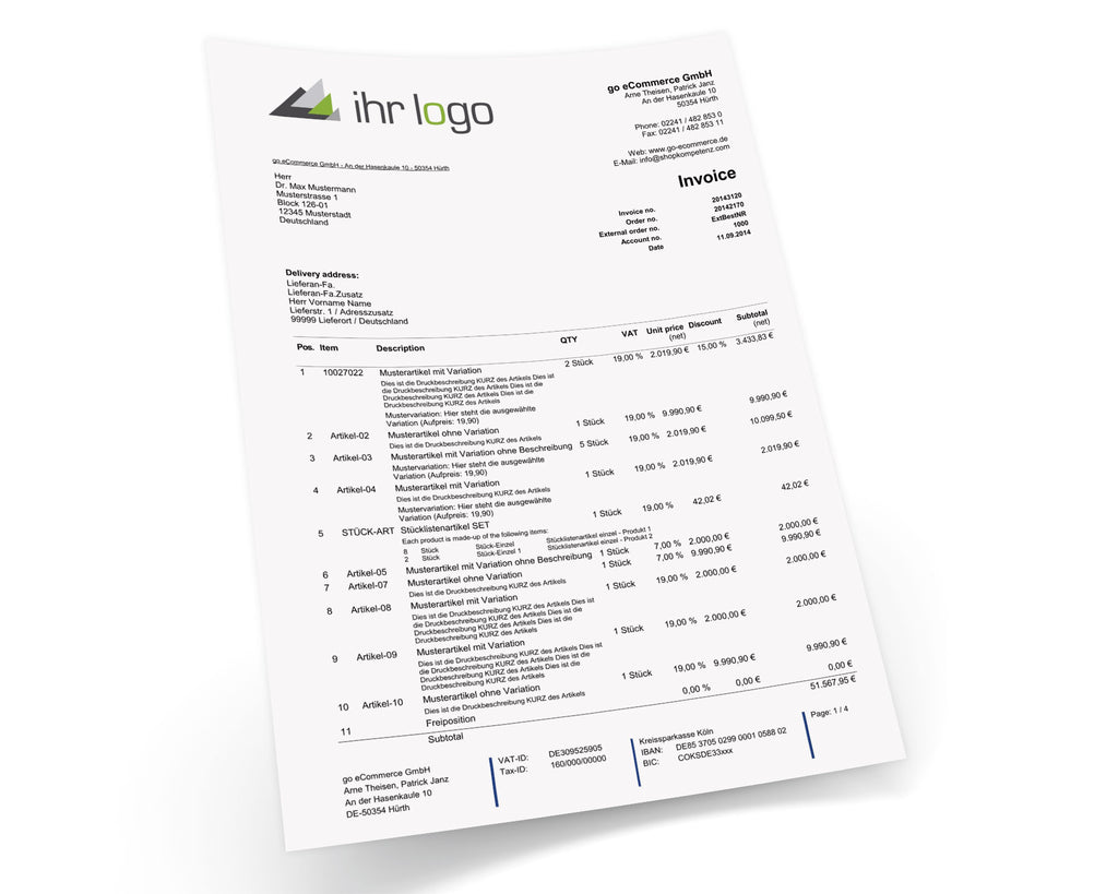 JTL Druckvorlagen (Set) FLEXIBLE - B2B/B2C englisch 2.0