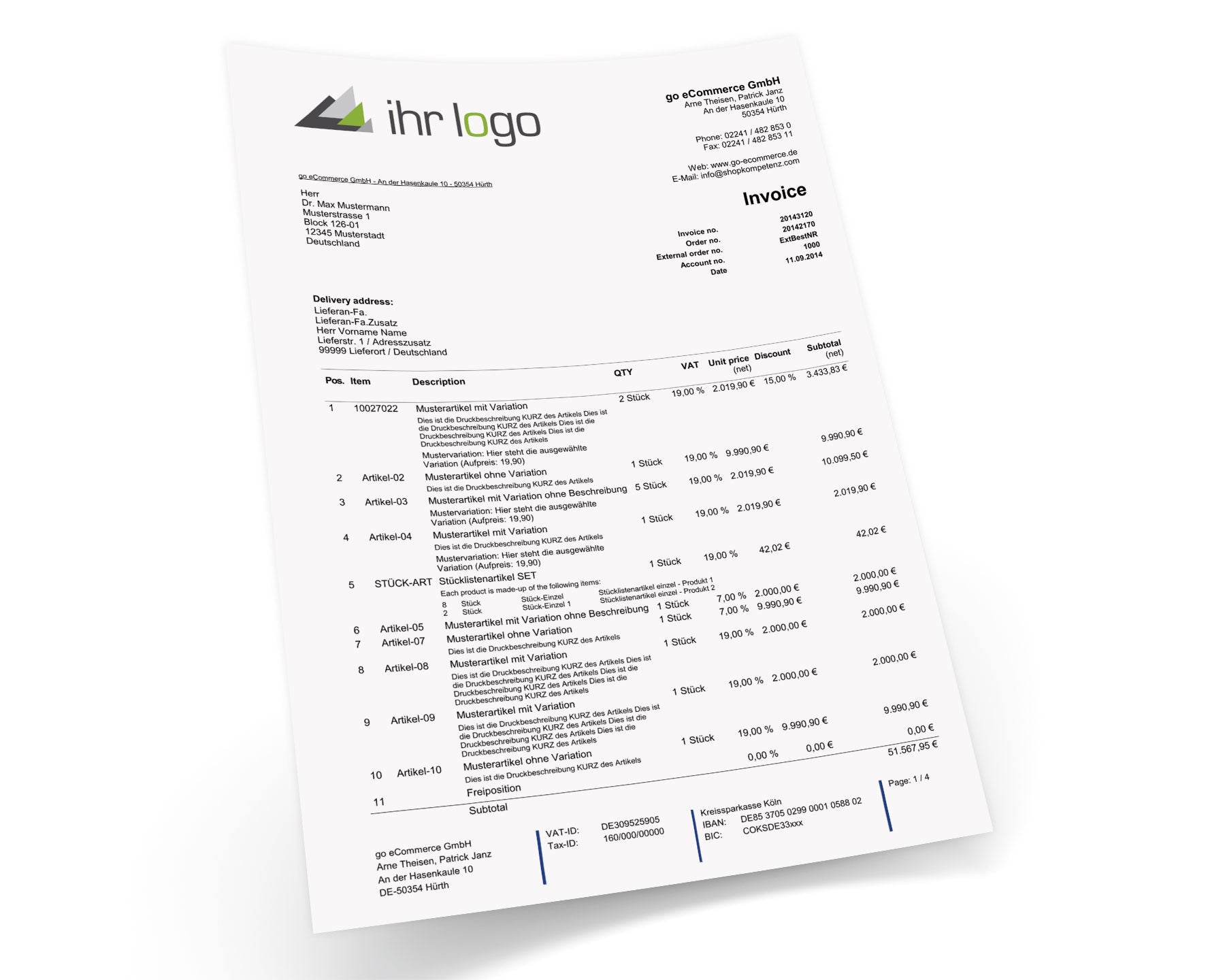 JTL Druckvorlagen (Set) FLEXIBLE - B2B/B2C englisch 2.0