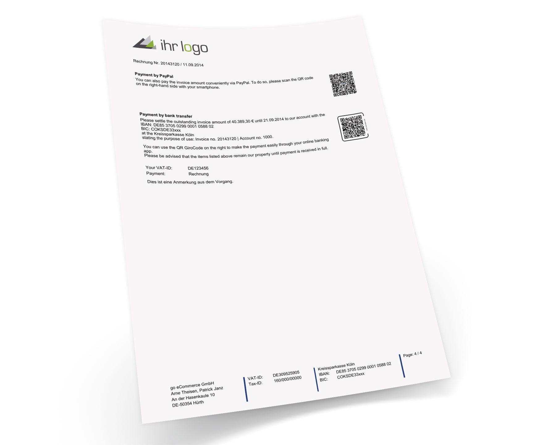 JTL Druckvorlagen (Set) FLEXIBLE - B2B/B2C englisch 2.0
