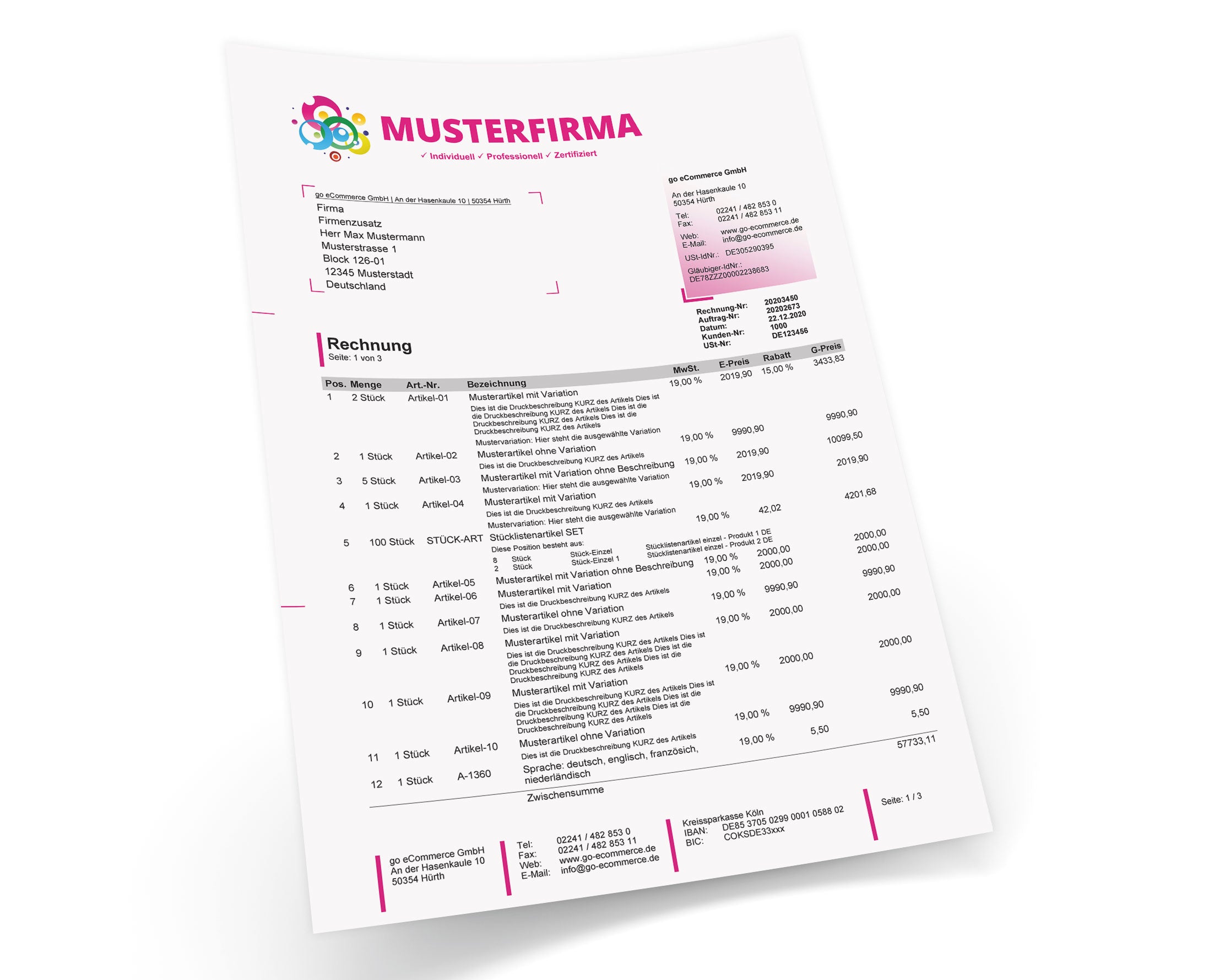 JTL Druckvorlagen (Set) CREATIV 2.0