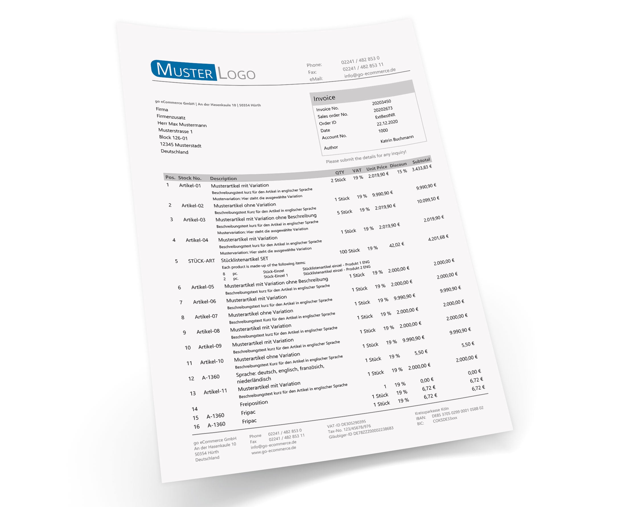 JTL Druckvorlagen (Set) EXCELLENT englisch 2.0