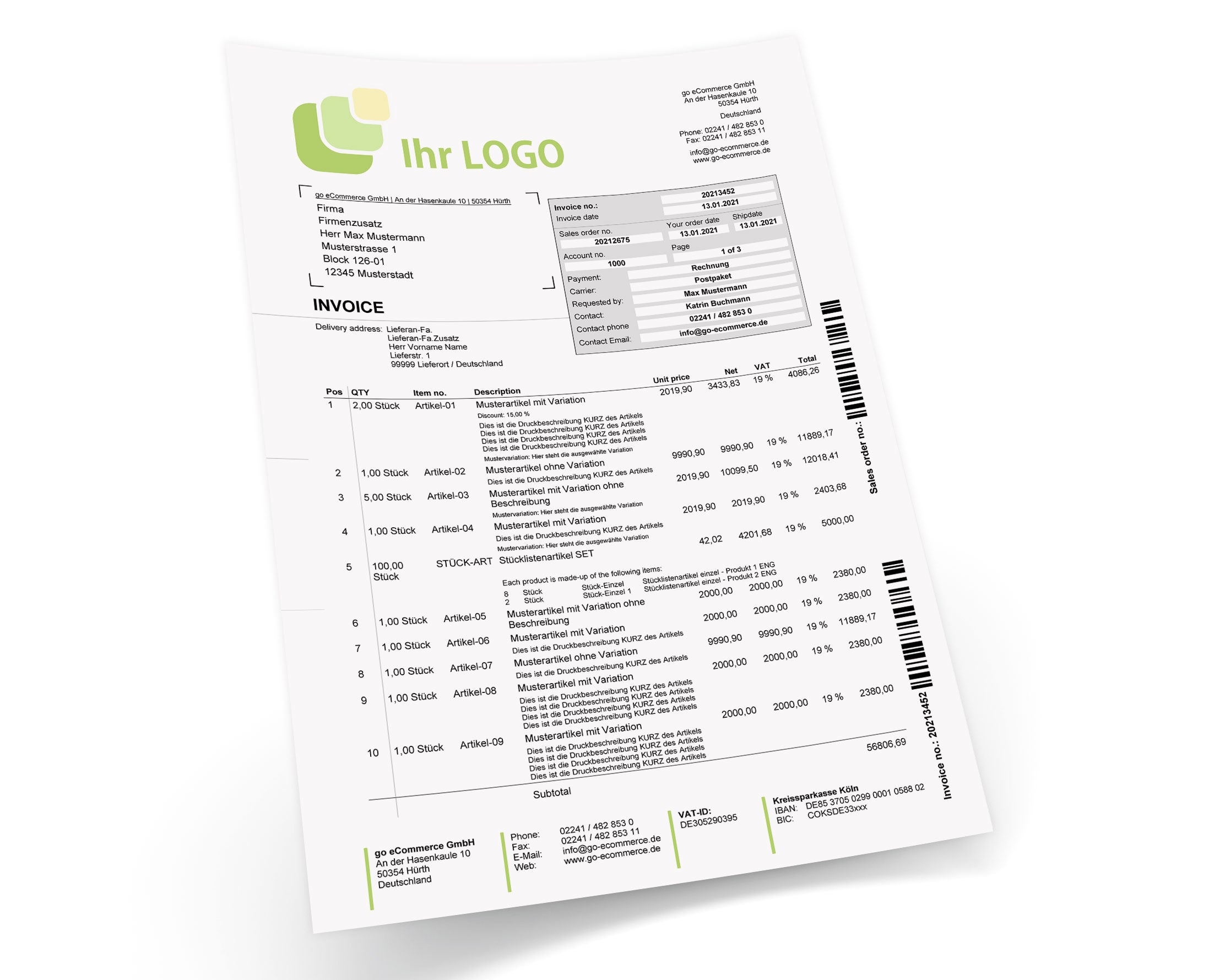 JTL Druckvorlagen (Set) PREMIUM englisch 2.0