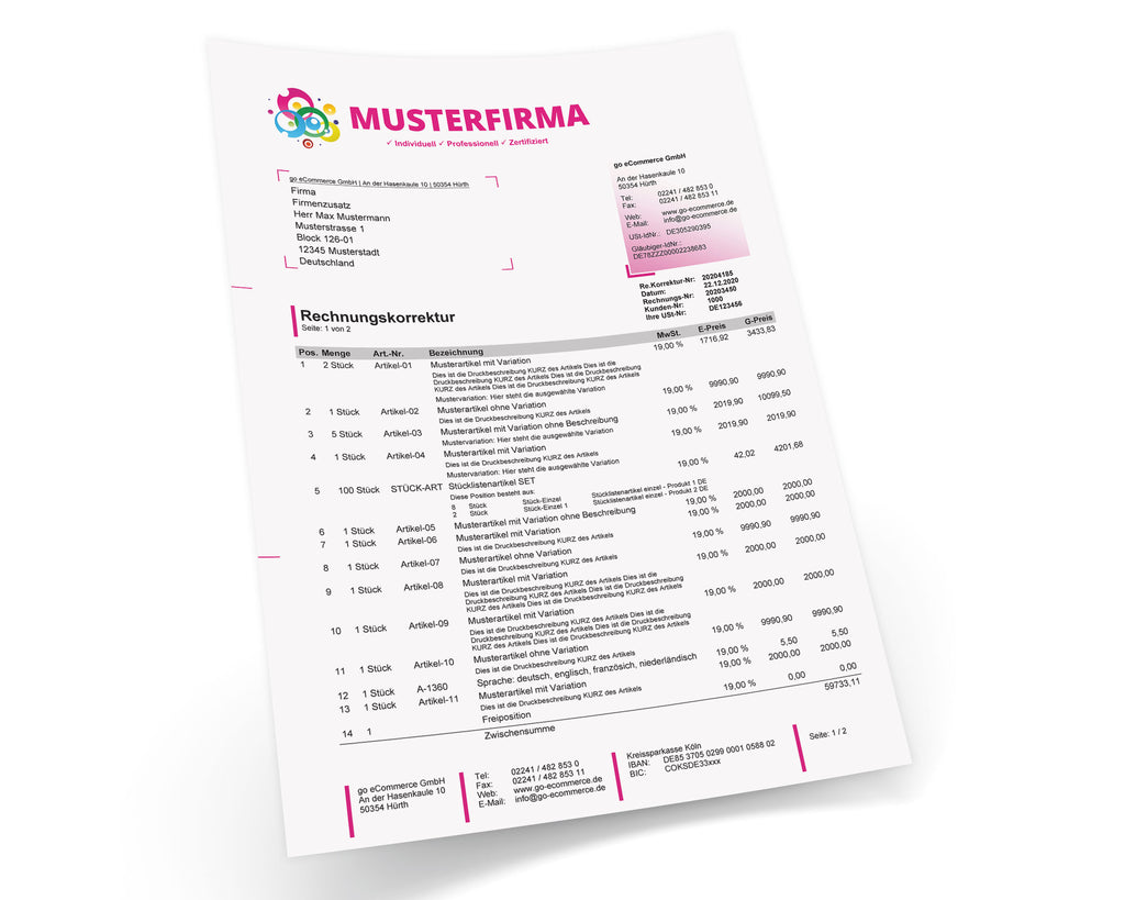 JTL Druckvorlagen (Set) CREATIV 2.0