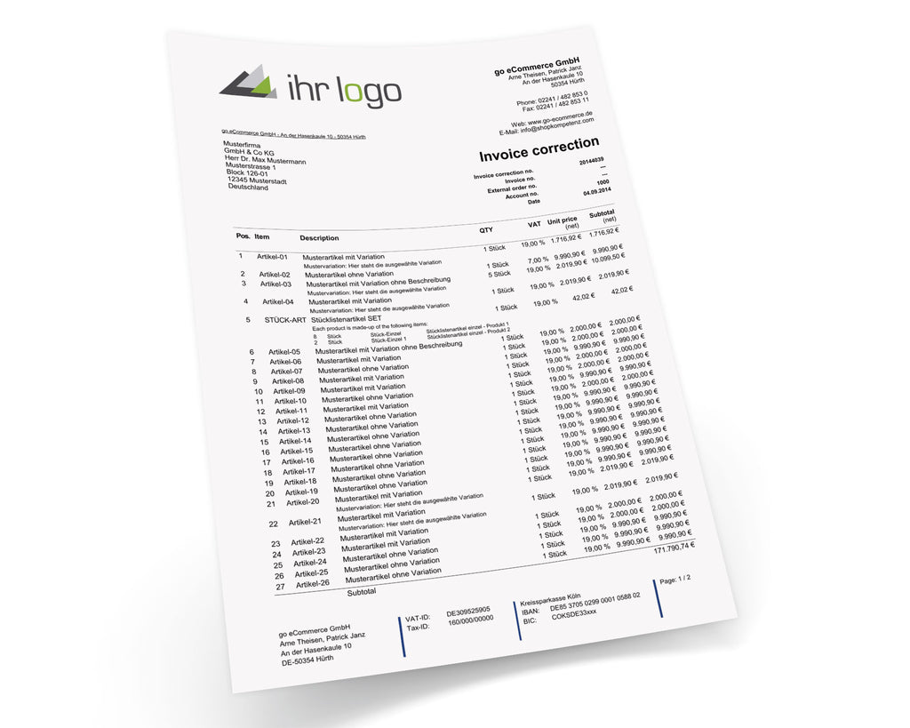 JTL Druckvorlagen (Set) FLEXIBLE - B2B/B2C englisch 2.0