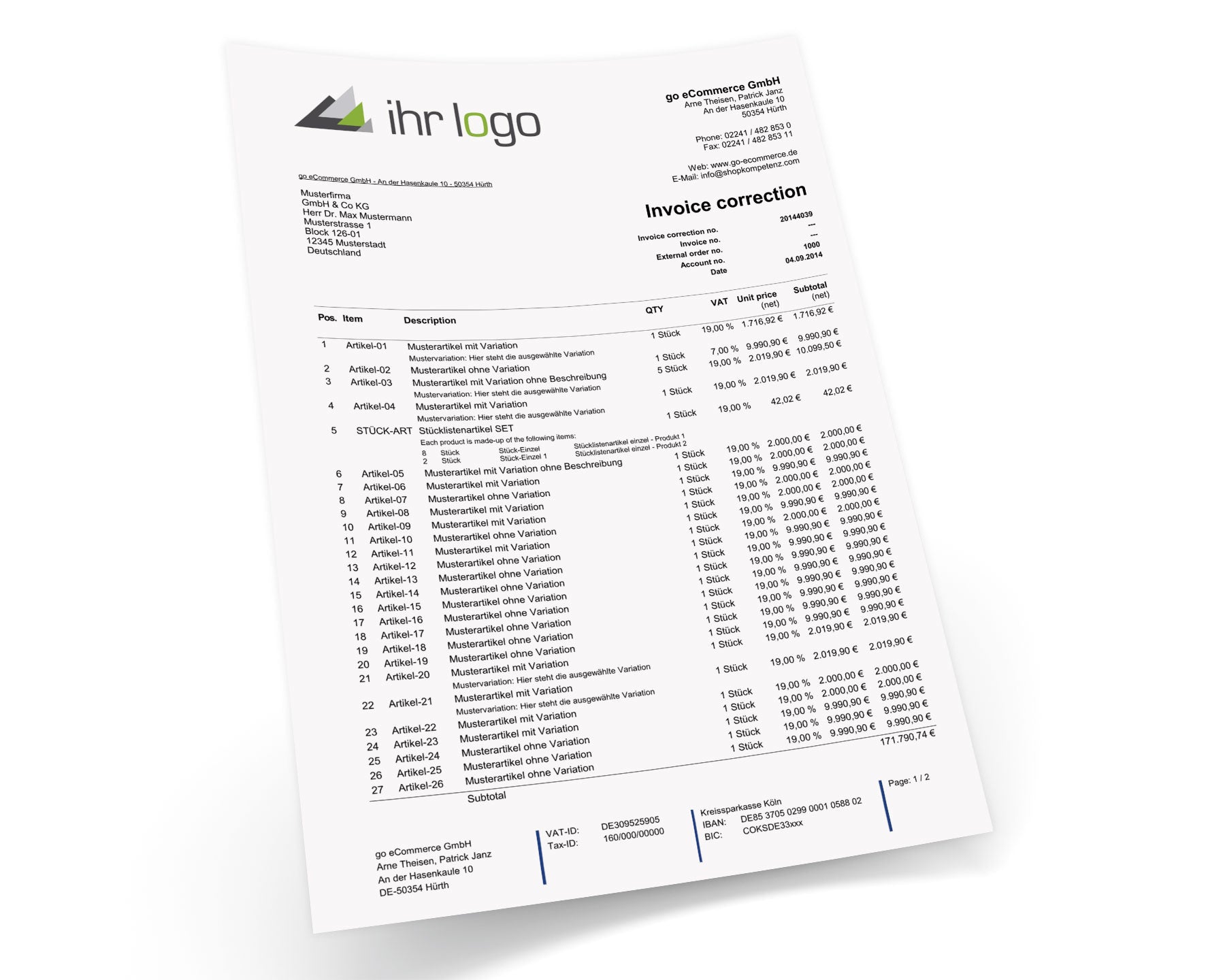 JTL Druckvorlagen (Set) FLEXIBLE - B2B/B2C englisch 2.0